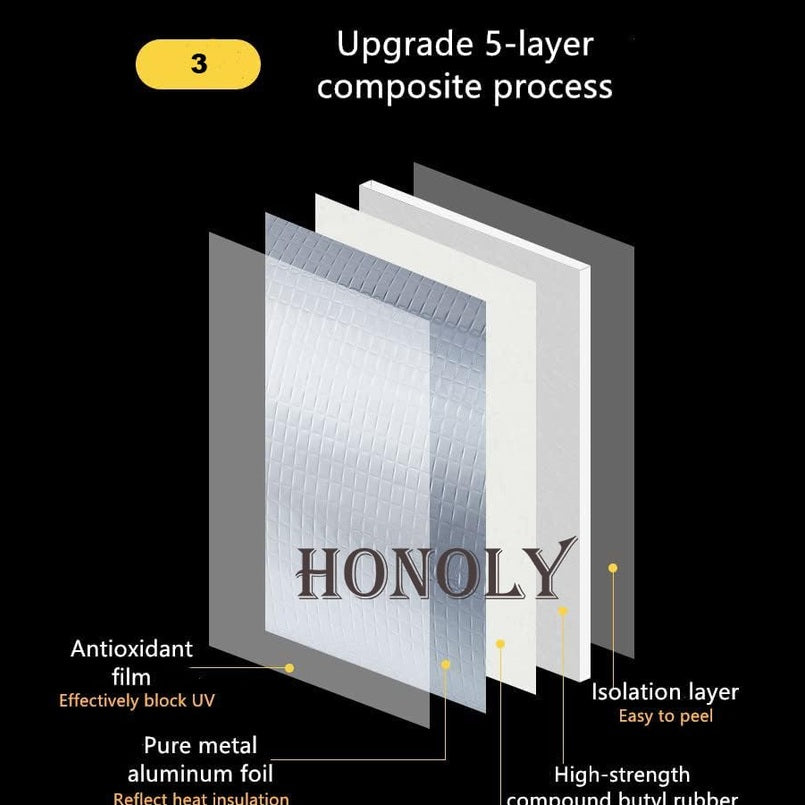 Leakage Repair Waterproof Tape for Pipe Leakage Roof Water Leakage Solution Aluminium Foil Tape Waterproof Adhesive Tape Sealing Duct Rubber Tape for Leakage 5CM*5M Pack Of 2 , Silver GenzVybs